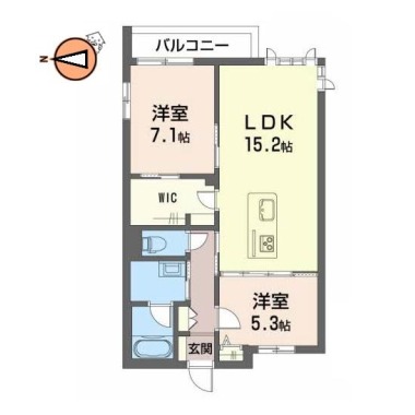 ベレオ杏樹 202の間取り図