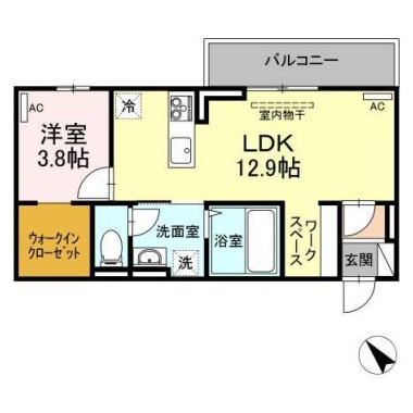 ラ・トゥール山城西A 103の間取り図