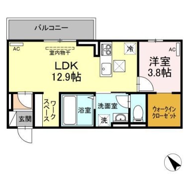 ラ・トゥール山城西A 203の間取り図