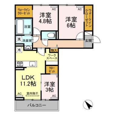 ラ・トゥール山城西B 103の間取り図