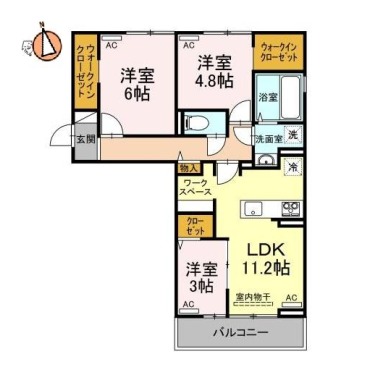 ラ・トゥール山城西B 301の間取り図