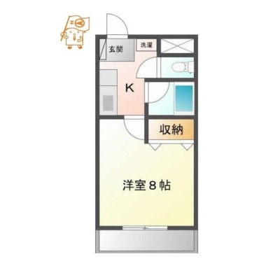 北矢三町 マンション 1K 203の間取り図