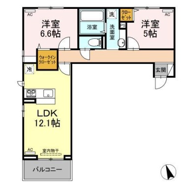 ロイヤルサンA 102の間取り図