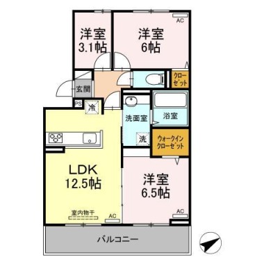 ロイヤルサンB 105の間取り図