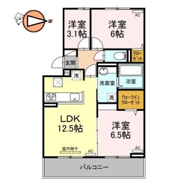 ロイヤルサンB 205の間取り図