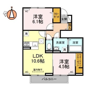 クレスト八万 101の間取り図