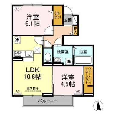 クレスト八万 102の間取り図