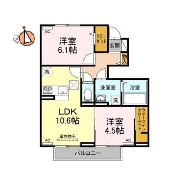 クレスト八万 103の間取り図
