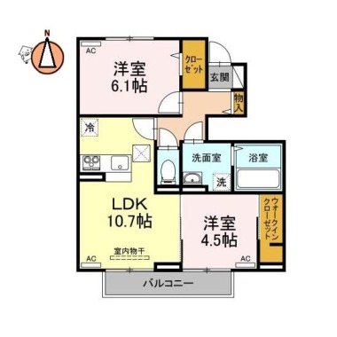 クレスト八万 105の間取り図