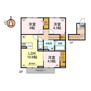 クレスト八万 202の間取り図