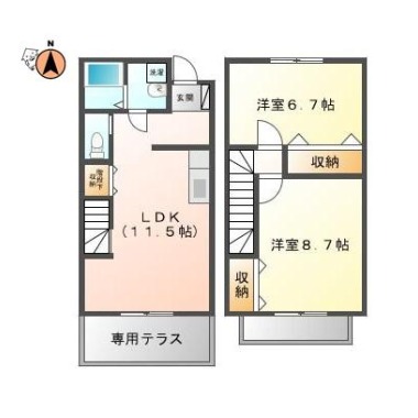 ナトゥラヴィータ参番館 105の間取り図