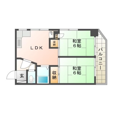 佐古二番町 マンション 2LDK 401の間取り図