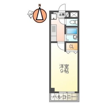 沖浜町 マンション 1K 403の間取り図