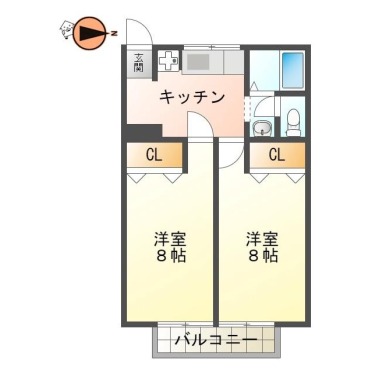 明神町 アパート 2DK A202の間取り図
