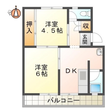 応神町吉成 マンション 2DK 108の間取り図