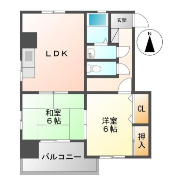 佐古二番町 マンション 2LDK 403の間取り図