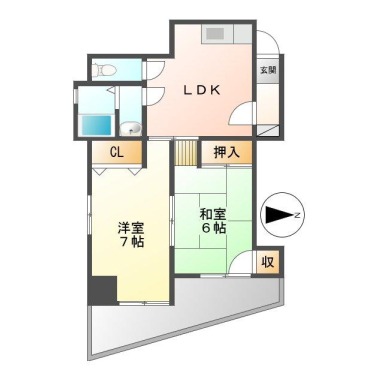 佐古二番町 マンション 2LDK 602の間取り図