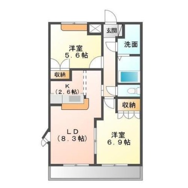 レジデンス城西II 206の間取り図