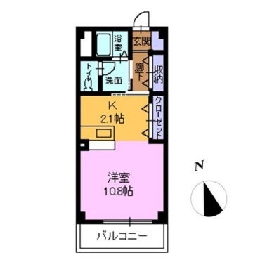 フォブール東吉野 102の間取り図