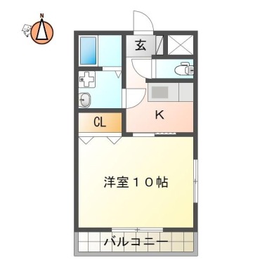 応神町古川 マンション 1DK 101の間取り図