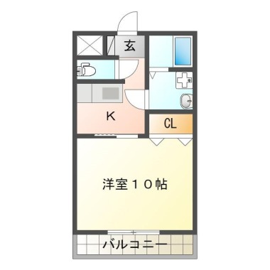 応神町古川 マンション 1DK 205の間取り図