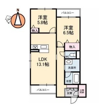 ベレオ北矢三 105の間取り図