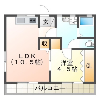 佐古四番町 マンション 1LDK 3Bの間取り図