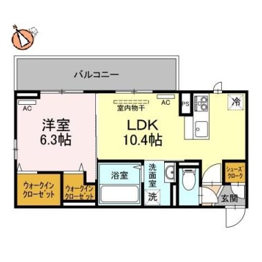 シャルマン上吉野 102の間取り図