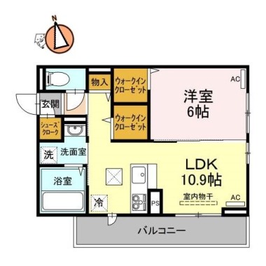 シャルマン上吉野 105の間取り図