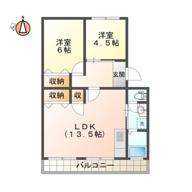 上助任町 マンション 2LDK 2号212の間取り図