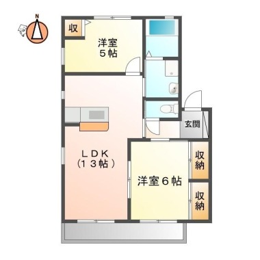 春日 アパート 2LDK 101の間取り図