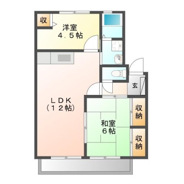 春日 アパート 2LDK 103の間取り図