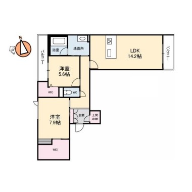 プレミアス 306の間取り図