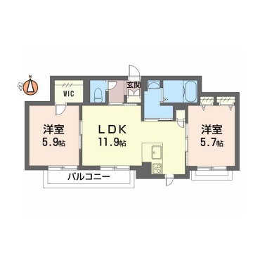 BEREO Comfort Kitashimada B302の間取り図
