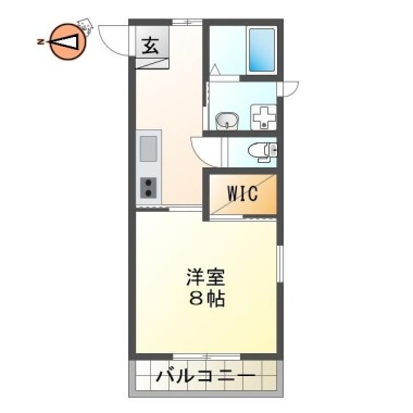 山城町 アパート 1K 101の間取り図