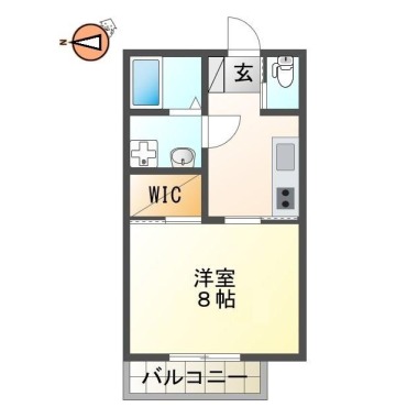 山城町 アパート 1K 102の間取り図