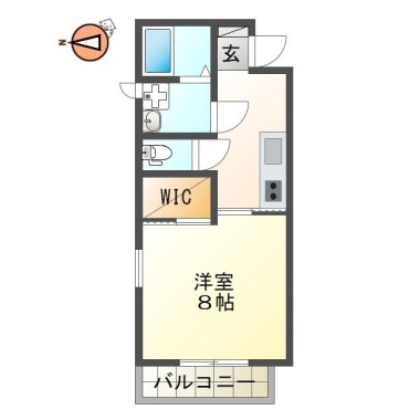 山城町 アパート 1K 203の間取り図