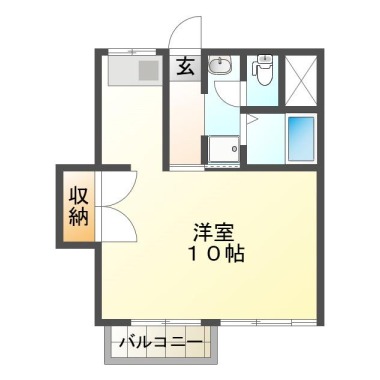 北矢三町 マンション 1K 2-Eの間取り図