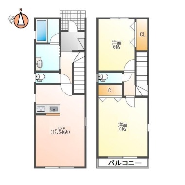 川内町 一戸建て 2LDK 301の間取り図