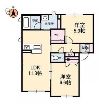 プロヌーブ南田宮B棟 103の間取り図