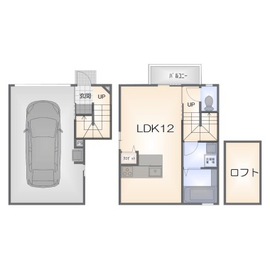 北田宮 アパート 1R Aの間取り図