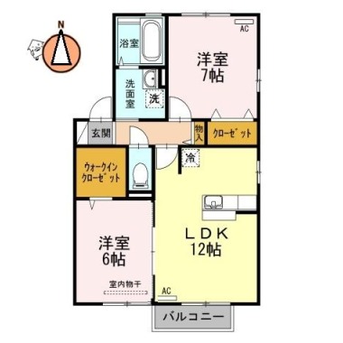 コスモスクエア C棟 C201の間取り図