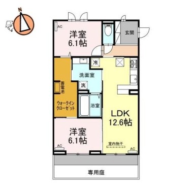 ヴェルチュ南庄町 105の間取り図