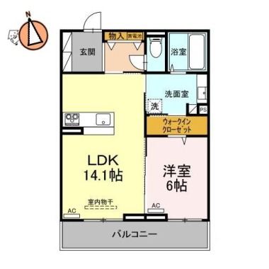 ヴェルチュ南庄町 202の間取り図