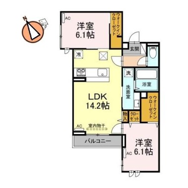 イリスコート 101の間取り図