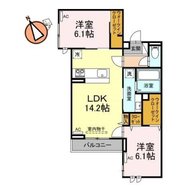 イリスコート 201の間取り図