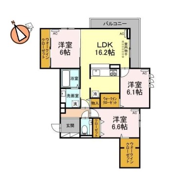 イリスコート 203の間取り図