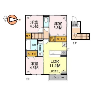 アルティス庄町 201の間取り図