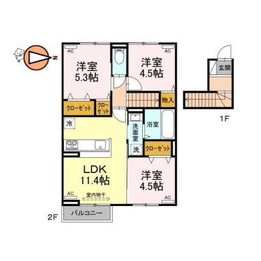 アルティス庄町 202の間取り図