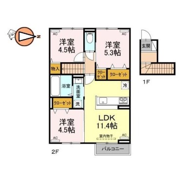 アルティス庄町 203の間取り図